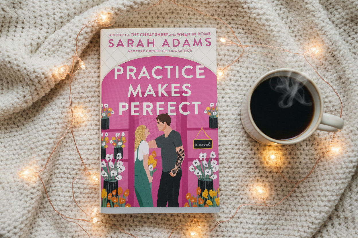 Book cover of 'Practice Makes Perfect' by Sarah Adams on a white background