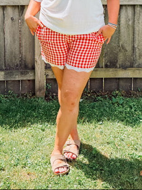 Red Gingham Picnic Shorts