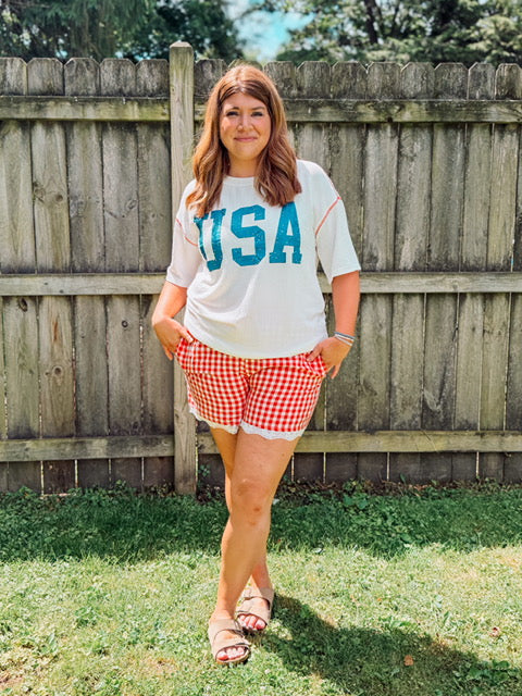 USA Loose Ribbed Top